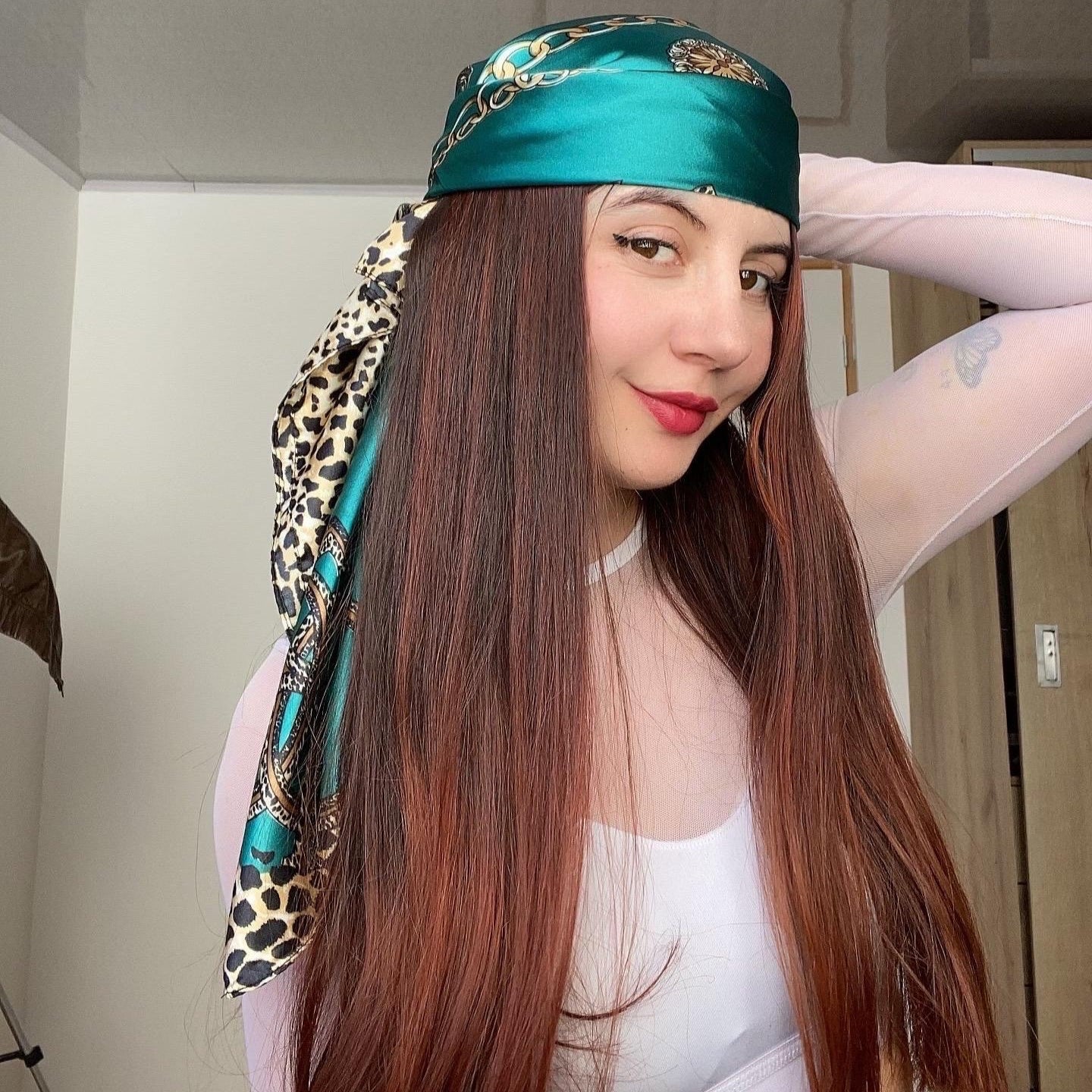 Pañoleta de seda Verde