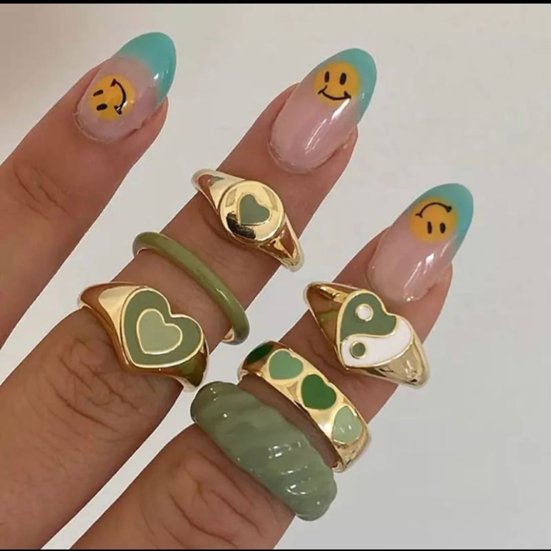 Set Anillos Verdes