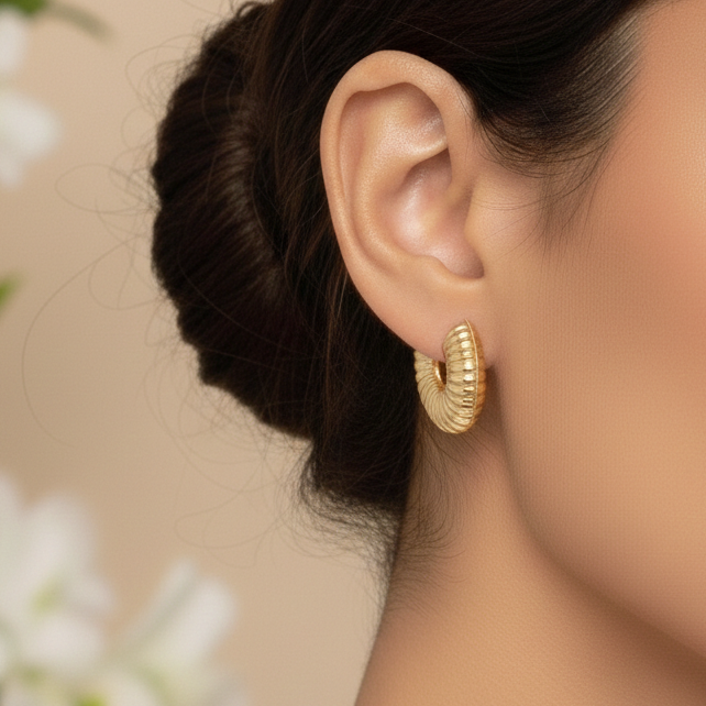 aretes caracolito dorados