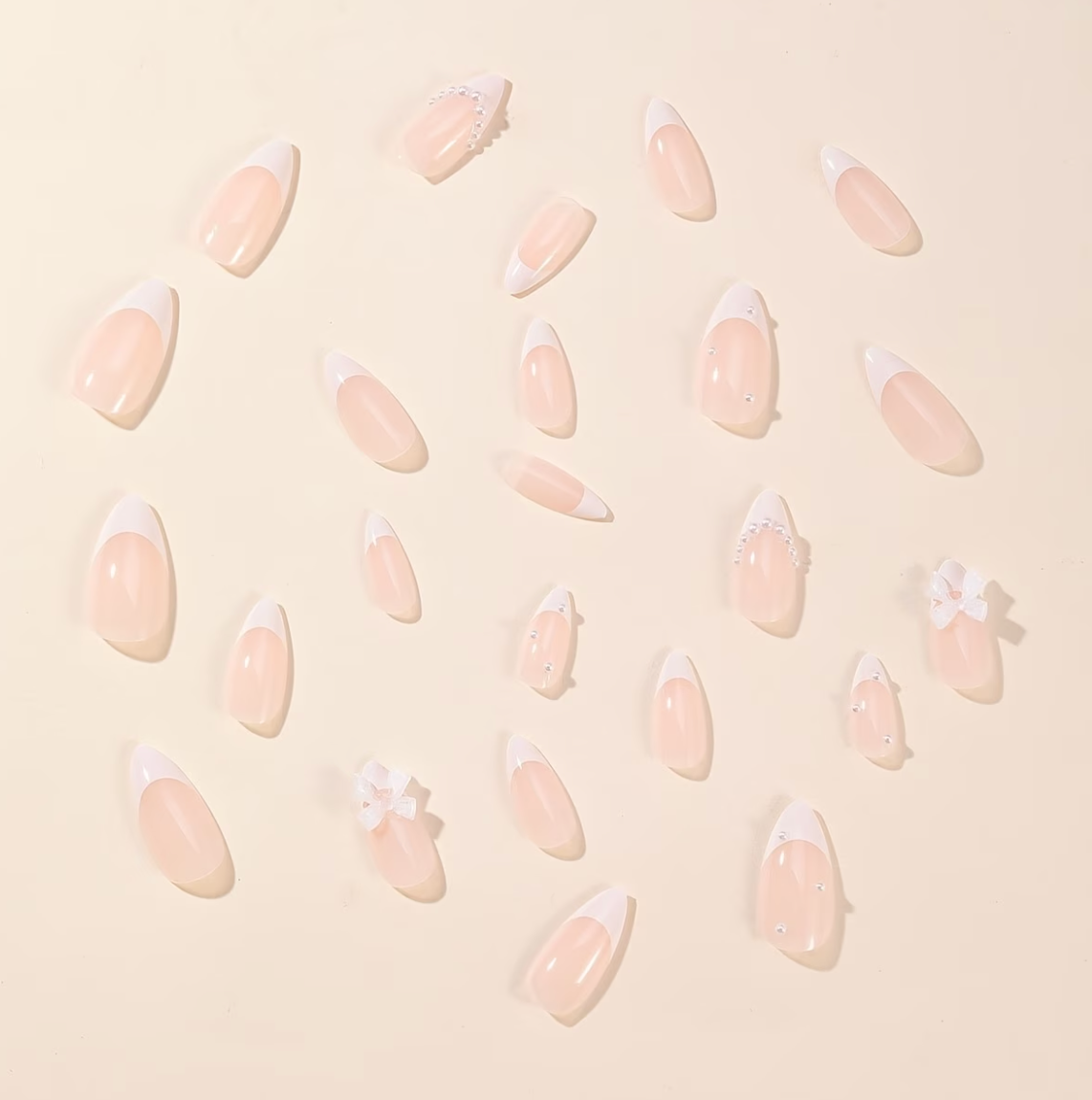 Uñas postizas perlas