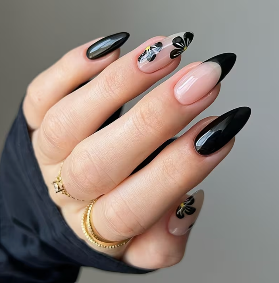 Uñas postizas flores