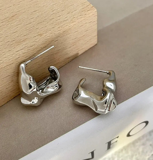 Aretes abstract plateados