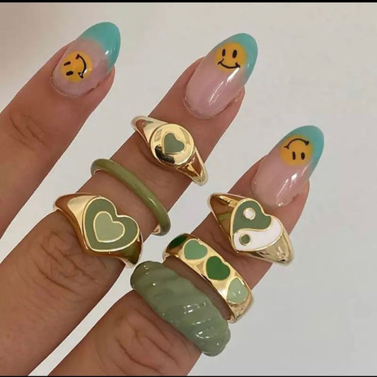 Set Anillos Verdes
